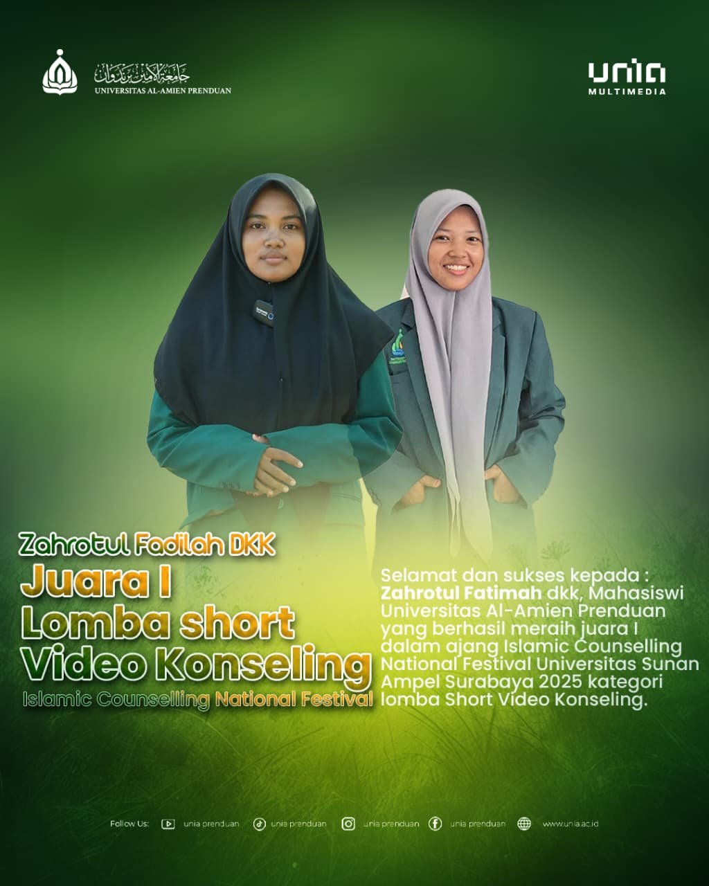 ICON FEST 2025 : Mahasiswi BPI Buktikan Daya Saing Nasional lewat Short Video Konseling